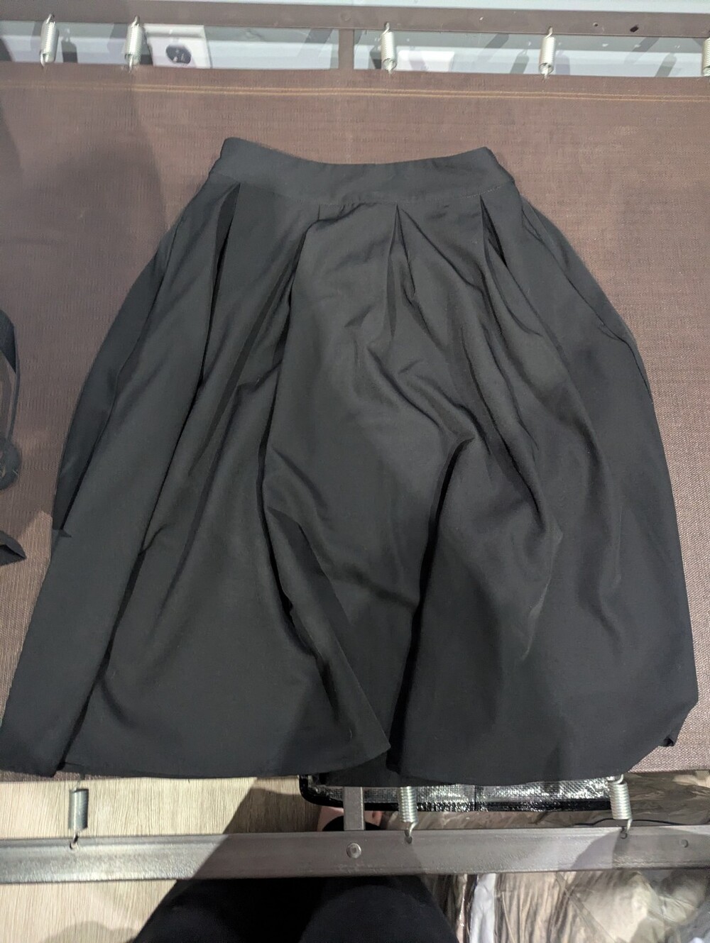 Black Pleated A-Line Women's Skirt, Professional